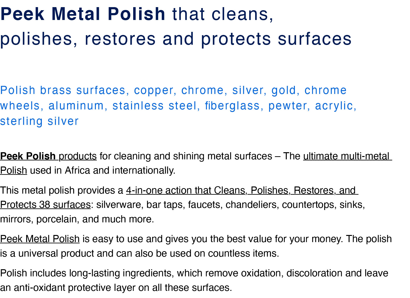 Peek Metal Polish